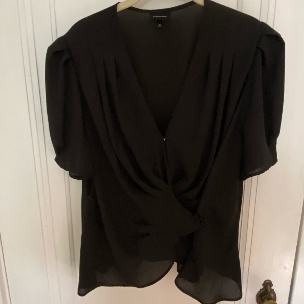 Who What Wear Black Wrap Blouse XL